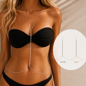 Gothic Black Elastic Band Sequin Thigh Chain