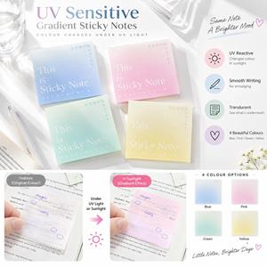 Transparent Gradient Color Memo Sticky Notes