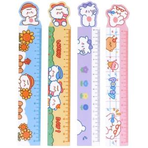 4 Cartoon Soft Magnet Bookmark Measuring Rulers