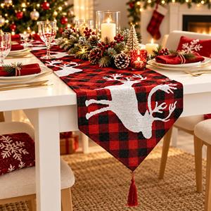 4 x Christmas Leather Rectangle Table Dining Placemat