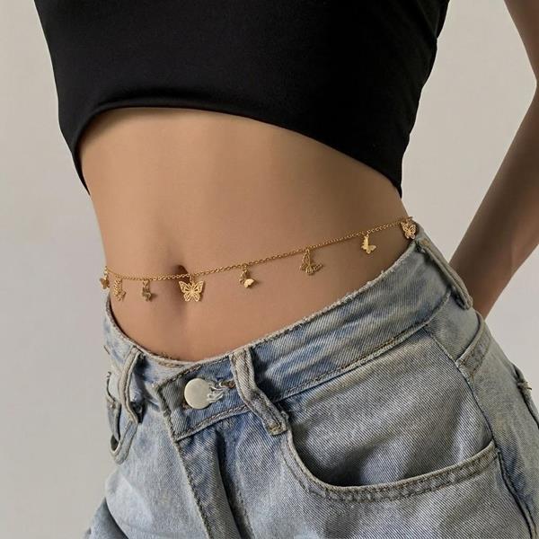 Glitter Bohemian Gold Geometric Waist Chain