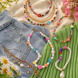 Shining Crystal Pendant Pearl Choker