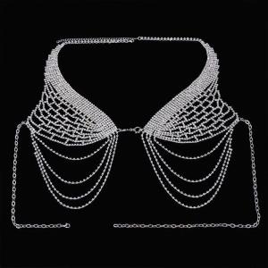 Twist Rhinestone Necklace Chest Bra Chain