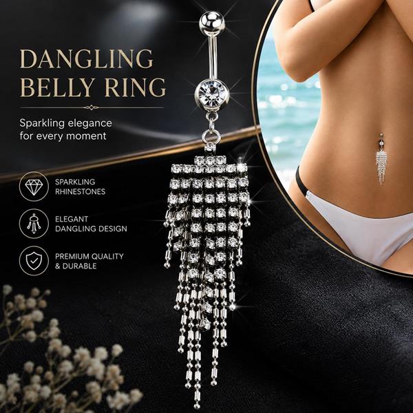 Glitter Stainless Steel Piercing Tassel Belly Button