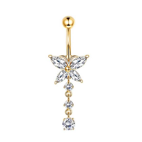 Crystal Butterfly Piercing Belly Button Body Jewellery