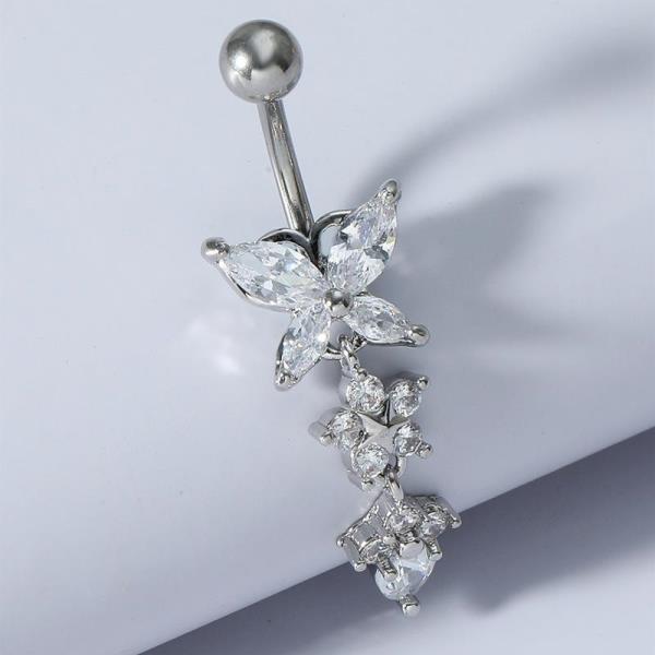 Crystal Butterfly Piercing Belly Button Body Jewellery
