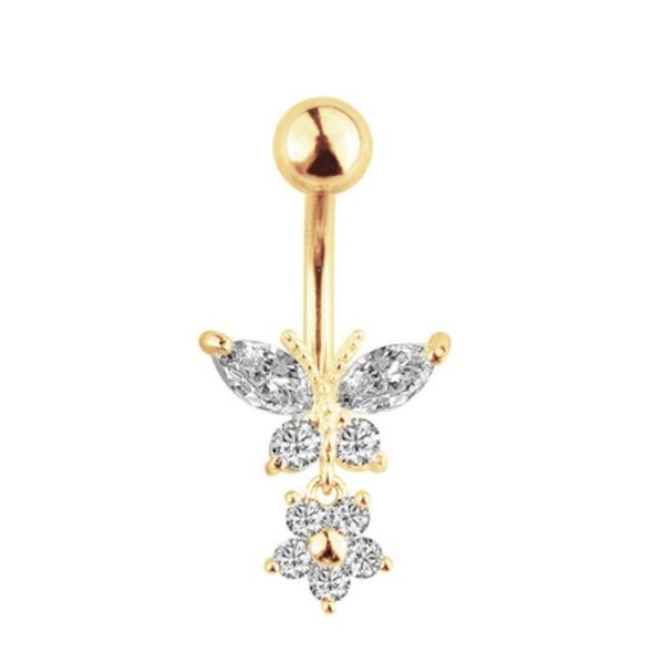 Crystal Butterfly Piercing Belly Button Body Jewellery