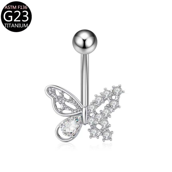 Crystal Butterfly Piercing Belly Button Body Jewellery