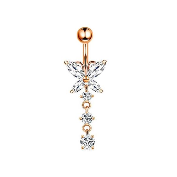 Crystal Butterfly Piercing Belly Button Body Jewellery