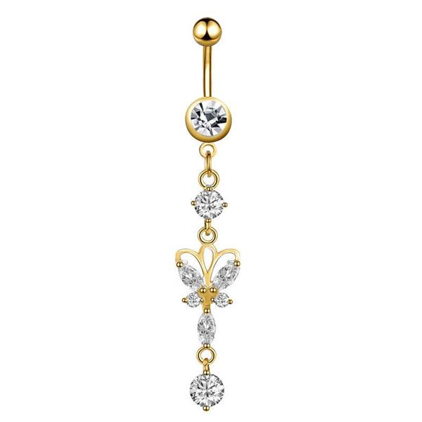 Crystal Butterfly Piercing Belly Button Body Jewellery