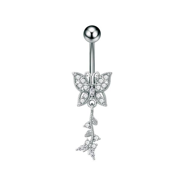 Crystal Butterfly Piercing Belly Button Body Jewellery