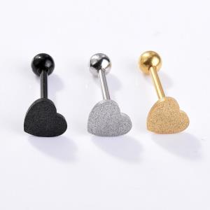 Stainless Steel Crystal Heart Navel Curved Belly Button