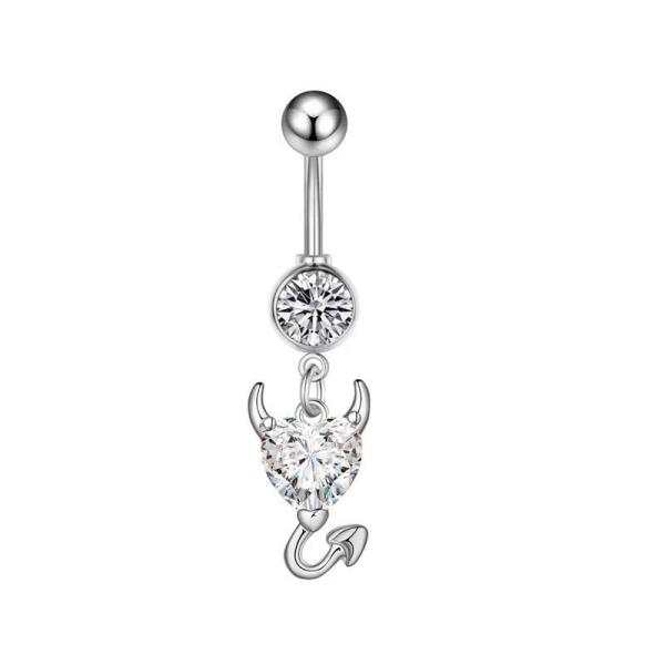 Heart Stainless Steel Dangle Belly Button