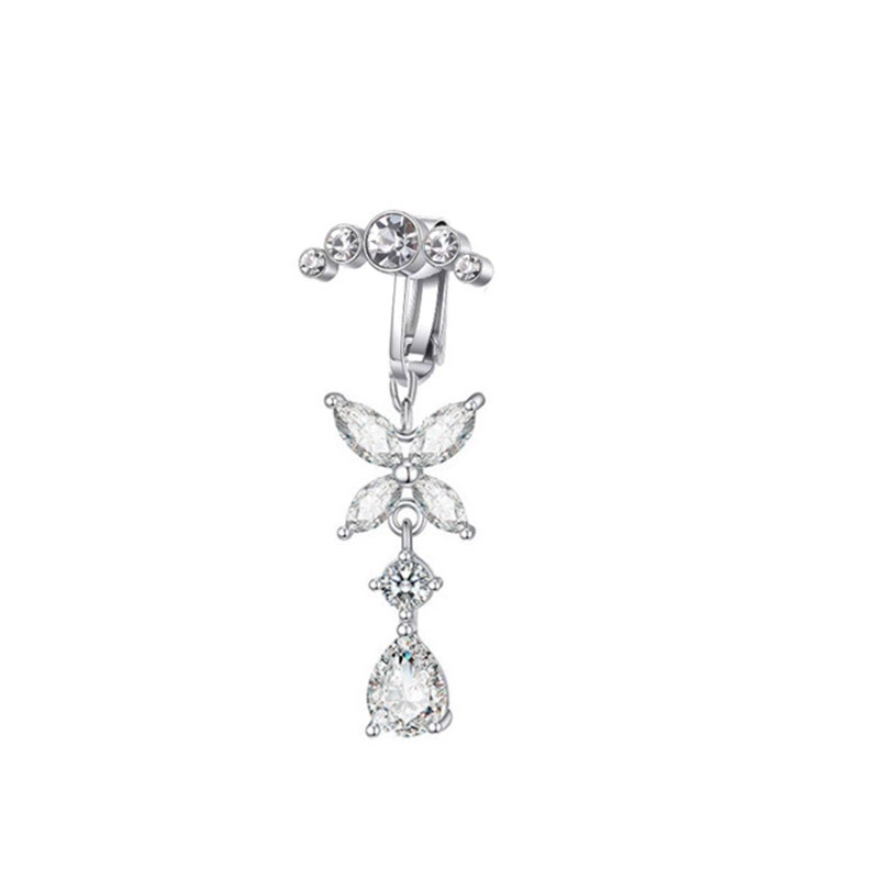 Clip On Navel Rings Faux Belly Non Piercing Body Jewellery