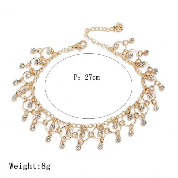 Retro Bohemian Crystal Tassel Anklet