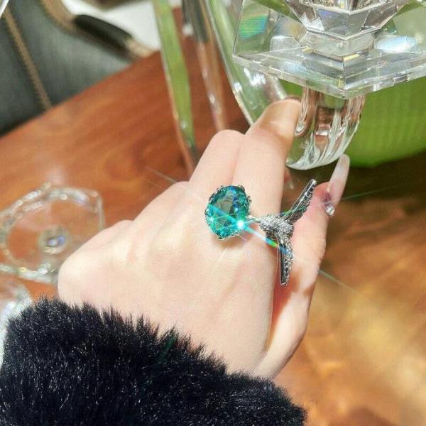 18K Platinum Plated Zircon Bird Midi Finger Knuckle Ring
