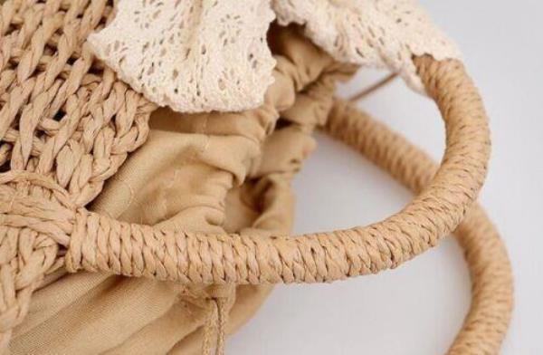 Straw Flower Woven Lace Crossbody Shoulder Bag