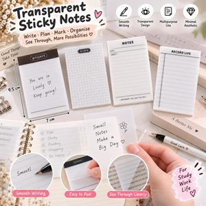 Transparent Waterproof Memo Sticky Notes