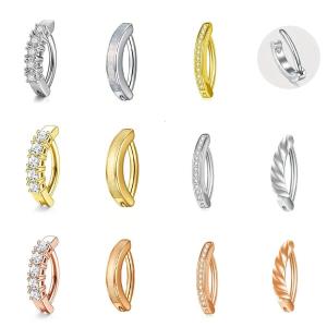 Stainless Steel Crystal Navel Curved Belly Button