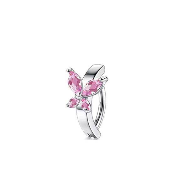 Stainless Steel Crystal Heart Navel Curved Belly Button