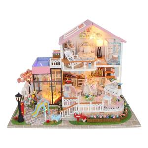 DIY Pink Mood Wooden Handmade Miniature Dollhouse