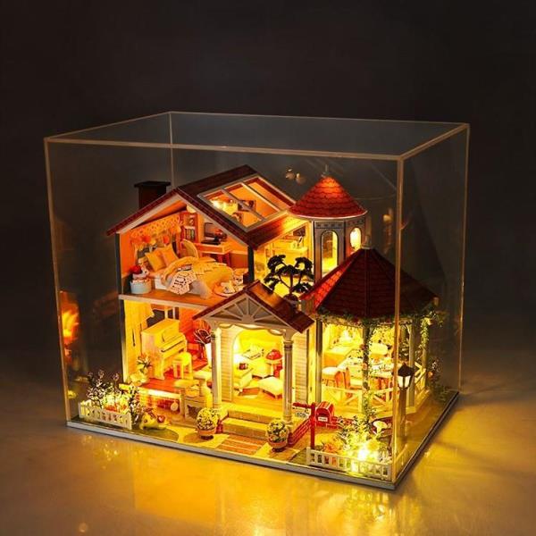 Coloured Glaze Time DIY Wooden Handmade Music Miniature Dollhouse