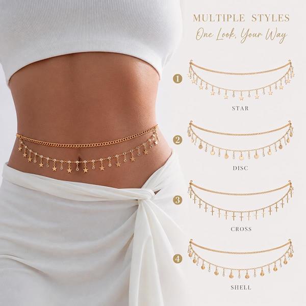 Multi Layer Pendant Tassel Belly Waist Chain