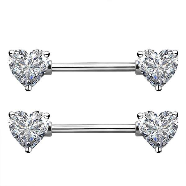 Heart Stainless Steel Nipple Bars