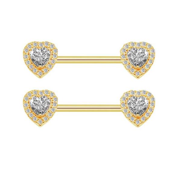 Heart Stainless Steel Nipple Bars