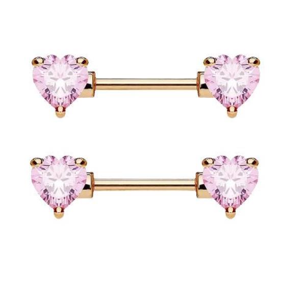 Heart Stainless Steel Nipple Bars