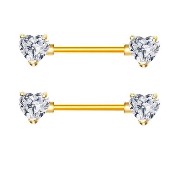 Heart Stainless Steel Nipple Bars