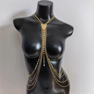 Multi Pearl Tassel Waist Body Chain