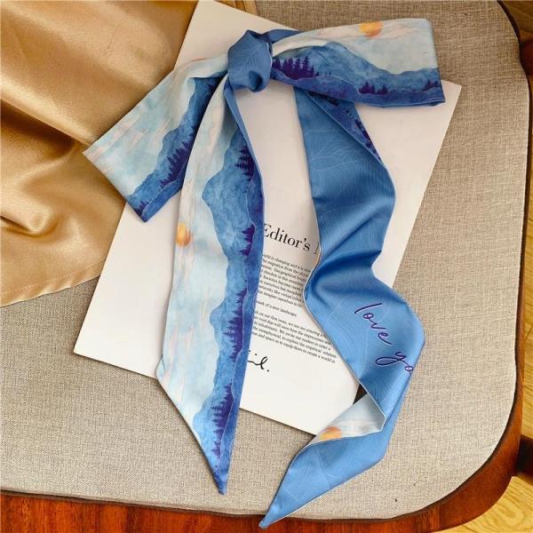Retro Twilly Long Ribbon Scarf