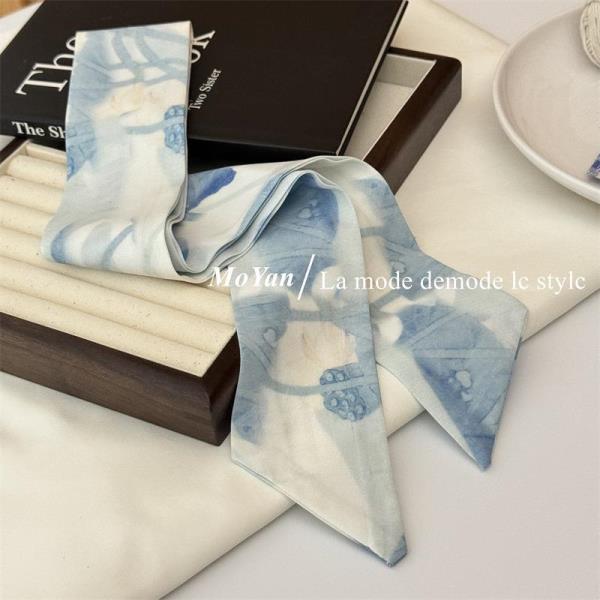 Retro Twilly Long Ribbon Scarf