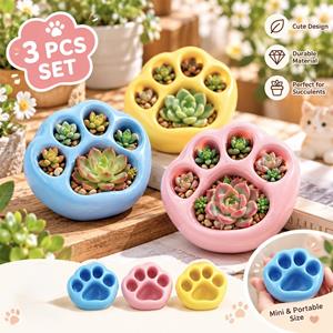 Mini Cartoon Cement Paw Garden Flower Plan Pot