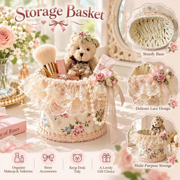 Lace Bear Remote Control Pen Storage Novelty Holder