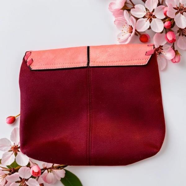 Faux Leather Tassel Pouch Clutch Handbag