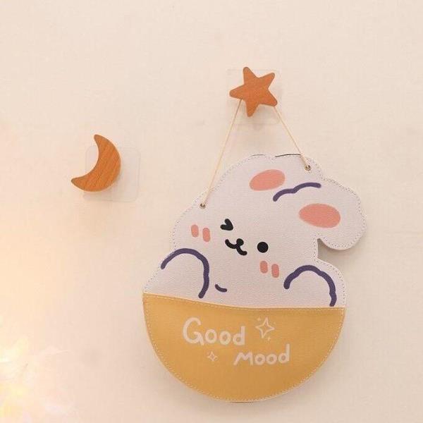 4 Solid Wood Star Moon Wall Hooks