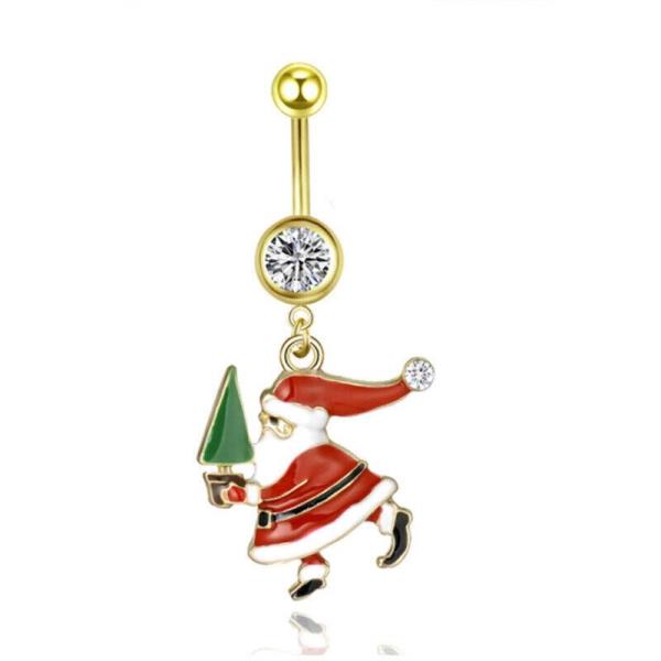 Christmas Red Santa Stainless Steel Piercing Belly Button