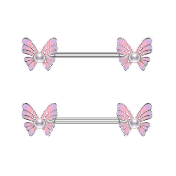 Stainless Pink Cherry Blossom Nipple Shield