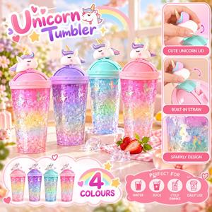 Shimmering Unicorn Sippy Water Bottle