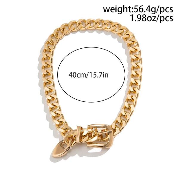 Metal Belt Buckle Clavicle Necklace
