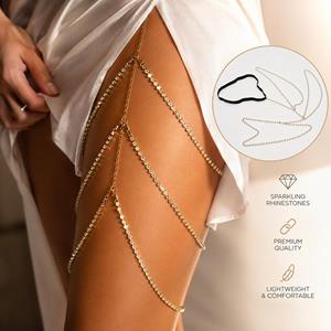 Shiny Rhinestone Tassel Elastic Thigh Leg Chain