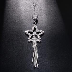 Punk Black Wing Rhinestone Piercing Belly Button Jewellery Set