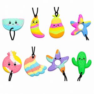 Dual Texture Building Block Sensory Chew Necklace