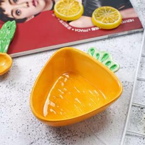 2 Toast Shaped Ceramic Breakfast Snack Fruit Plates