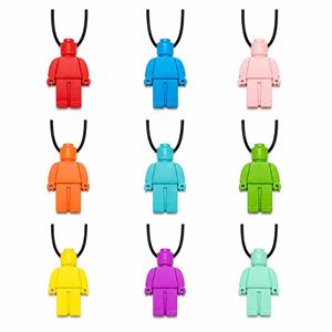 Dual Texture Building Block Sensory Chew Necklace