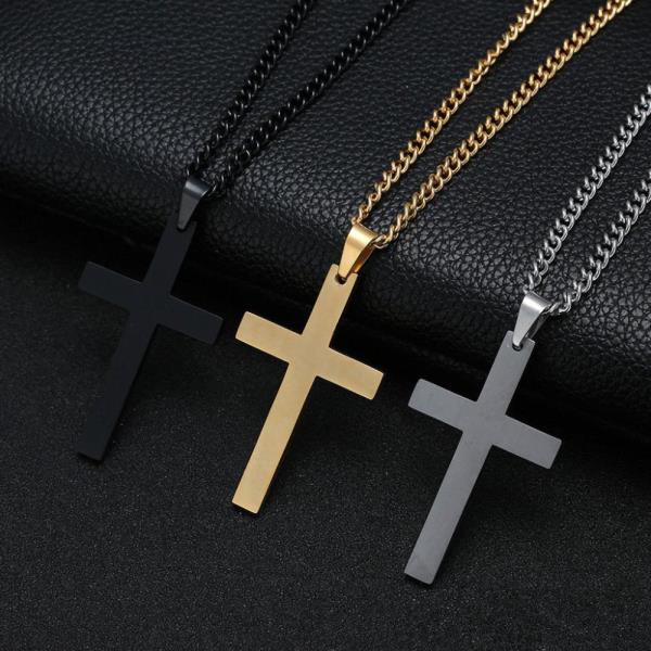 Simple Minimalist Stainless Steel Cross Pendant Necklace
