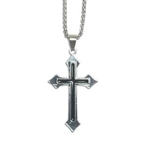 Fashion Minimalism Cross Pendant Silver Necklace
