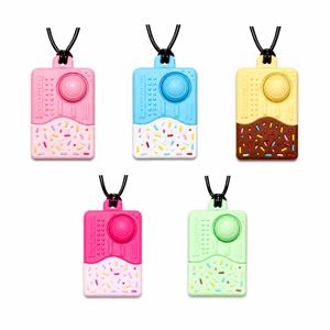 Dual Texture Building Block Sensory Chew Necklace